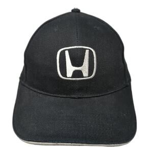 Honda Strapback Baseball Cap Black One Size Adjustable Embroidered 6 Panel ATT